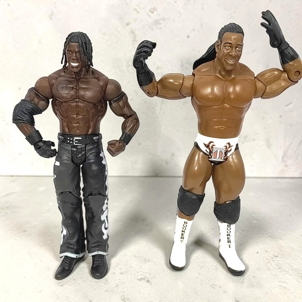 Y2K 2000's WWE Jakks Mattel King Booker R-Truth Action Figures Lot 7" Wrestlers